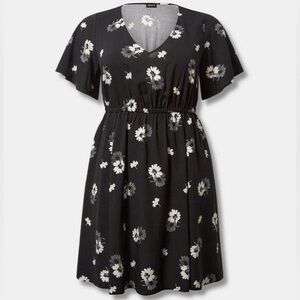 Torrid V-Neck Elastic Waist Mini Dress